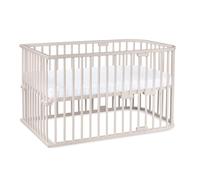 babybay Original lit cododo en Bois de hêtre Massif/Compact et modulable/Hauteur du lit réglable en continu/lit bébé évolutif (Peint en Beige) / Parure de lit pour Enfants