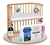 babybay Original lit cododo en Bois de hêtre Massif/Compact et modulable/Hauteur du lit réglable en continu/lit bébé évolutif (cœur de hêtre huilé) / avec Matelas