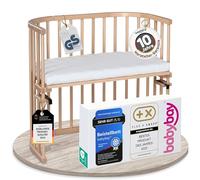 babybay Original lit cododo en Bois de hêtre Massif/Compact et modulable/Hauteur du lit réglable en continu/lit bébé évolutif (Vernis Naturel) / avec Matelas