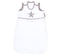 babybay Sac de Couchage en Coton Organique Blanc avec Application Étoile Taupe/Étoiles Blanc 1 Unité