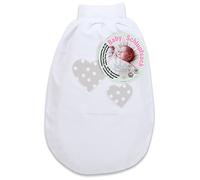 babybay Sac de Glissement en Coton Organique avec Ceinture Blanc avec Application Cœur Gris Perle/Pois Blancs 1 Unité