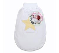 babybay Sac de Glissement en Coton Organique avec Ceinture Blanc avec Application Étoile Jaune 1 Unité