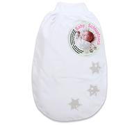 babybay Sac de Glissement en Coton Organique avec Ceinture Blanc avec Application Petites Étoiles Gris Perle/Étoiles Blanc 1 Unité