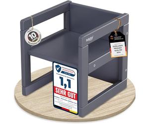 babybay Tabouret Littlefoot 3 en 1 pour enfant - Gris ardoise laquée