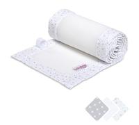 babybay Tour de lit en maille 3D compatible avec les modèles Maxi, Boxspring, Comfort et Comfort Plus, blanc et étoiles scintillantes argentées