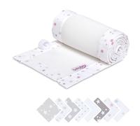 babybay Tour de lit en maille piqué 3D compatible avec les modèles Maxi, Boxspring, Comfort et Comfort Plus, blanc mélange d'étoiles sable/baie