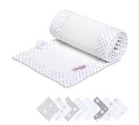 babybay Tour de lit en maille piqué 3D compatible avec les modèles Maxi, Boxspring, Comfort et Comfort Plus, blanc à pois gris perle