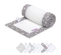 babybay Tour de lit en maille piqué 3D pour Maxi, Boxspring, Comfort et Comfort Plus, taupe, étoiles blanches