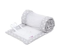 babybay Tour de Lit en Maille-Piqué Convient pour Modèle Maxi Boxspring Comfort/Comfort Plus Gris Perle avec Pois Blancs 1 Unité