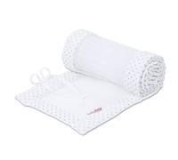 babybay Tour de Lit en Maille-Piqué Convient pour Modèle Original Blanc avec Pois Gris Perle 1 Unité