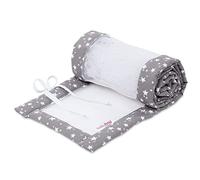 babybay Tour de Lit en Maille-Piqué Convient pour Modèle Original Taupe avec Étoiles Blanc 1 Unité
