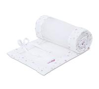 babybay Tour de lit en maille piquée pour modèle Boxspring XXL, blanc mélange d'étoiles sable/baie