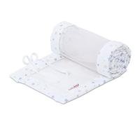 babybay Tour de lit en maille piquée pour modèle Boxspring XXL, blanc mélange d'étoiles sable/bleu azur