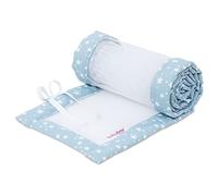babybay Tour de lit en maille piquée pour modèle Boxspring XXL Bleu azur étoiles blanches