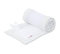 babybay Tour de lit en maille pour modèle Boxspring XXL, blanc et étoiles scintillantes argentées