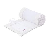 babybay Tour de lit en maille pour modèle Boxspring XXL, blanc et étoiles scintillantes rosé