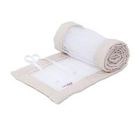 babybay Tour de lit en maille Royal compatible avec modèle Boxspring XXL, beige à pois dorés