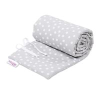 babybay Tour de lit piqué compatible avec le modèle Boxspring XXL, gris perle à pois blancs