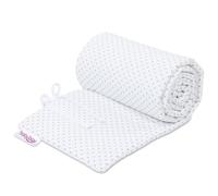 babybay Tour de lit piqué compatible avec le modèle Boxspring XXL, pois blancs gris perle