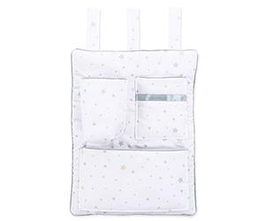 babybay Utensilo Sac à Couche pour Tous Modèles Blanc avec Mélange d'Étoiles Sable/Bleu Ciel 1 Unité