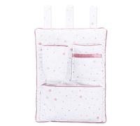 babybay Utensilo Sac à Couche pour Tous Modèles Blanc avec Mélange d'Étoiles Sable/Framboise 1 Unité