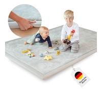 BabybeFun Tapis d'éveil bébé [Extra Doux] 3cm d'épaisseur Tapis Enfant pour Jouer et Marcher en sécurité | Tapis Chambre Enfant de Velours Tapis de Sol Mousse Bebe (Gris, 150x200x3cm)
