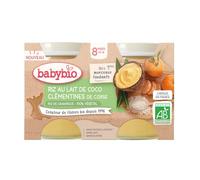 BabyBio Arroz Leche de Coco Clementinas Corsas +8m 2x130g