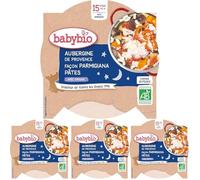 Babybio Assiette Aubergines de Provence Façon Parmigiana/Macaroni 15+ Mois 260 g (Lot de 4)