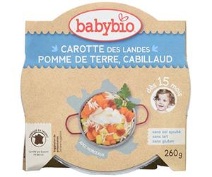 Babybio Assiette Carotte des Landes Pomme de Terre/Cabillaud 15+ Mois 260 g