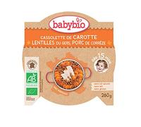 Babybio Assiette Carotte Lentilles Porc 26 g