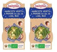 Babybio Bols Haricots Verts/Panais du Val de Loire/Blé 400 g (Lot de 2)