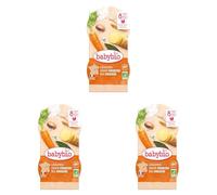 Babybio Bols Mijoté de Légumes Dinde Fermière du Poitou/Riz 400 g (Lot de 3)
