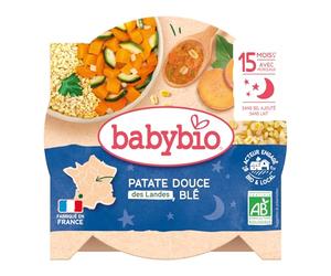 Babybio - Bonne Nuit - Assiette Marmitte du Potager Patate Douce Blé 15+ Mois 260 g