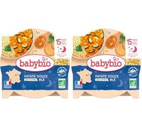 Babybio - Bonne Nuit - Assiette Marmitte du Potager Patate Douce Blé 15+ Mois 260 g (Lot de 2)