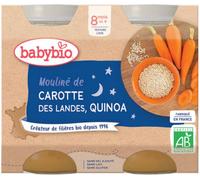 Babybio Bonne Nuit Mouliné de Carotte et Quinoa 8 Mois et + Bio 2 Pots de 200 g - Petits pots bébé - Pharmacie en ligne LaSante.net
