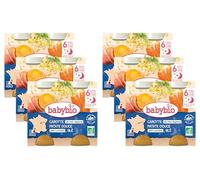Babybio - Bonne Nuit - Petits Pots Carotte des Landes Patate Douce Blé 2x200g - PACK de 6 - 6 Mois - BIO