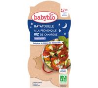 Babybio Bonne Nuit Ratatouille à la Provençale et Riz 12 Mois et + Bio 2 Bols de 200 g - Petits pots bébé - Pharmacie en ligne LaSante.net