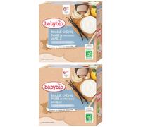 Babybio BRASSÉ CHÈVRE POIRE DE PROVENCE VANILLE dès 6 mois Purée 2x340 g