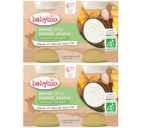 Babybio BRASSÉ COCO MANGUE ANANAS dès 6 mois Purée 2x260 g