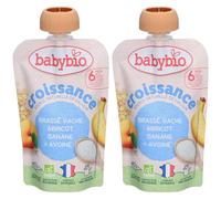 BABYBIO Brassé Croissance Abricot Banane Avoine Set(S) 2x100 g