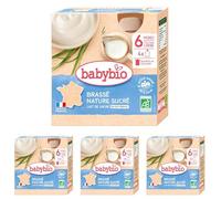 Babybio brassé nature sucré dès 6 mois 4 gourdes x 85g (Lot de 4)