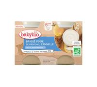 Babybio Desserts Lactés Pot Brassé au Lait de Vache Poire Cannelle +6m Bio Lot de 2 x 130g