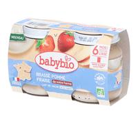 Babybio brassé pomme fraise au lait de vache dès 6 mois 2 x 130g