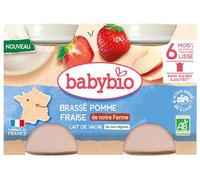 Babybio brassé pomme fraise au lait de vache dès 6 mois 2 x 130g