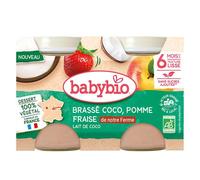 Babybio Brassé Végétal au Lait de Coco - Pomme Fraise de nos Fermes - 2x130g