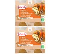 Babybio CAROTTE POTIMARRON DU CENTRE-VAL DE LOIRE POMME CANARD FERMIER POITOU dès 8 mois 2x400 g