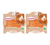 Babybio CASSOLETTE DE CAROTTE DES LANDES LENTILLES PORC NOUVELLE-AQUITAINE AU CUMIN dès 15 mois 2x260 g