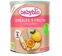 BABYBIO CEREALES 3 FRUTAS Con Quinoa - céréales croustillantes pour Toute la Famille, Poids 220 g, Convient au Petit-déjeuner ou en encas léger et est conçu pour Offrir Un Grand Confort d’Utilisation