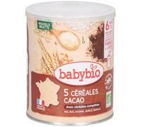 BABYBIO CÉRÉALES - Céréale infantile instantanée bio pour nourrisson 2ème âge, cacao. b Aliment 220 g