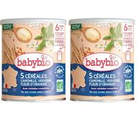 Babybio céréales verveine fleur d'oranger camomille 6 mois et + 220g (Lot de 2)